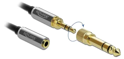 Obrázek produktu pro DeLOCK 85783, 3.5mm, Samec, 3.5mm, Samice, 5 m, Černá, Šedá