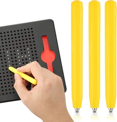 Produktbild von 3 Magnetische Reservepennen für Zeichentafeln - Gelb - Kreatives Spielzeug A bis Z und Zahlen 0-9