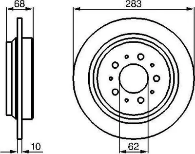 Produktbild von 2x BOSCH Bremsscheibe 0 986 478 445 für VOLVO V70 I (875 876) 850 Kombi (855)