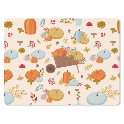 Produktbild von MuchoWow® Mauspad Mousepad Kürbis - Kürbis - Blumen - Muster 23x19 cm - Mousepads - Maus Mat - Pad - Mausunterlage - Schreibtischunterlage - Mauspad