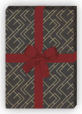 Produktbild von Geometrisches Jugendstil Geschenkpapier Set mit Art Deko Grafik - G12297, 32 x 48cm