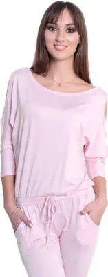 Immagine prodotto di Tute da donna sportive eleganti con maniche a 3/4; Rosa cipria/S/M 36/38
