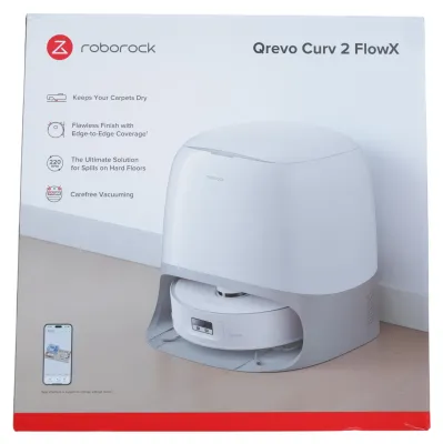Obrázok produktu pre Roborock Qrevo Curv 2 FlowX, Vrecko na prach, Biela, Kolo, Vrecko na prach, 3 koleso/kolesá, 0,324 L