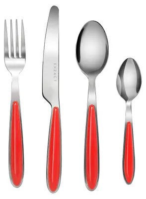 Produktbild von EXZACT 24 tlg Besteckset Edelstahl Tafelbesteck für 6 Personen Red