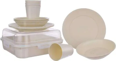Obrázok produktu pre ORION pikniková súprava kempingová súprava taniere šálky 13 kusov riadu kempingový riad