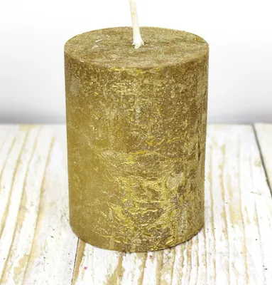 Produktbild von House of Rustic Kerze gold Ø 6,8 x 9 cm