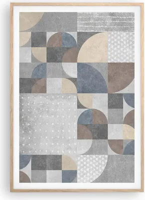 Produktbild von Gerahmtes Poster - Rahmen in heller Eiche - Geometrie Kunst Stein - 70x100 cm - Wand Bild - Wanddeko - Wandbilder - Kunstposter - Wandposter - Bilderrahmen - Bilder - Kunstdruck - P2NPA70x100-4621