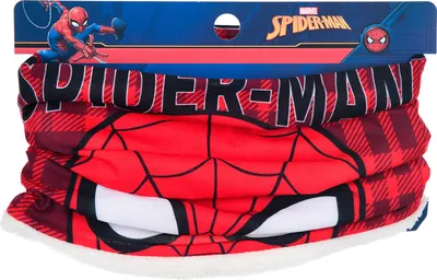 Zdjęcie produktu dla Polarowy szalik dziecięcy Spider-Man dla chłopców zimowy szalik pętla, kolor: czerwony
