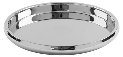Produktbild von FINK Tablett APOLLO rund - Serviertablett aus Edelstahl, doppelwandig, silberfarben, Ø 33 cm, für innen und außen