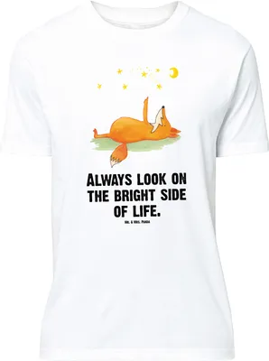 Produktbild von Mr. & Mrs. Panda Größe XL T-Shirt Fuchs Sterne - Weiß - Geschenk, Tshirt, Positiv, Romantik, Optimistisch, Füchse, Mond, mit Spruch, Shirt