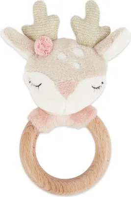 Produktbild von Bieco Reh Ella Greifling Baby Holz | Babyrassel Holz | Kuscheltier Baby Reh Mädchen | Rasseln & Greiflinge Babyrassel 0 Monate Baby Rassel Reh Rassel Holz Baby Greifling Reh Ella Bieco Babyspielzeug