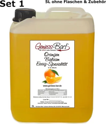 Produktbild von Orangen Balsam Essig - Spezialität 5L mit 68% Fruchtanteil & intensiver Fruchtnote sehr mild 5% Säure