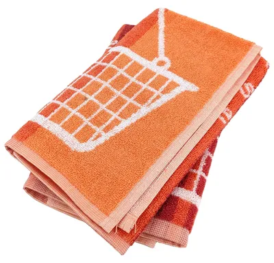 Productafbeelding van Set van Twee Keukenhanddoeken 50 x 50 cm van Katoen in Oranje