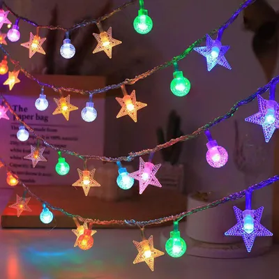 Obrázek produktu pro LED hvězda Světla String Dovolená Barevná světla Noční světla Venkovní kempování Stan Vánoční dekorace Světla