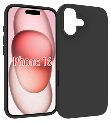 Produktbild von MobyDefend Hülle für iPhone 16 - Dünne matte schwarze TPU Schutzhülle