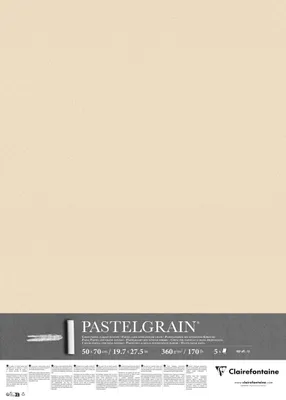 Produktbild von Clairefontaine PastelGrain 50x70cm 5 Bogen 360g - Maisfarben 976067C