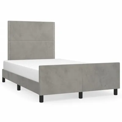 Image de vidaXL Cadre de lit sans matelas gris clair 120x190 cm velours