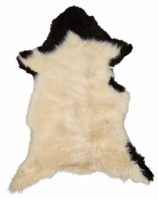Produktbild von Schaffell Echt | Weiß-Braun, ca. 100 cm | Naturfell | Öko gegerbt | Unikat 156-242