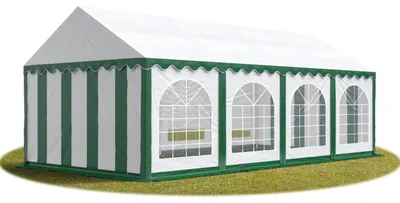 Immagine prodotto di TOOLPORT 3x8 mTendone per feste PREMIUM PVC verde-bianco 100% impermeabile