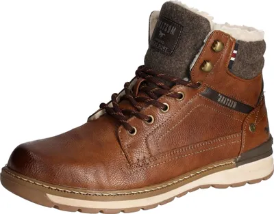 Produktbild von Mustang Herren Stiefelette Schnürboot Warmfutter gepolsterter Schaft 4141-610, Größe:46 EU, Farbe:Braun