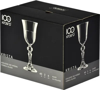 Produktbild von KROSNO Krista Schnapsgläser 6er-Set 60 ml – handgemachte Glas-Schnapsgläser für Spirituosen & Shots, elegantes Design für Tisch, Küche & besondere Anlässe