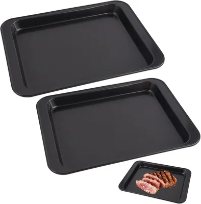 Produktbild von Kleine Backform 24 x 18 x 2 cm, 2 Stück, Antihaftbeschichtung, Kohlenstoffstahl, für Kuchen