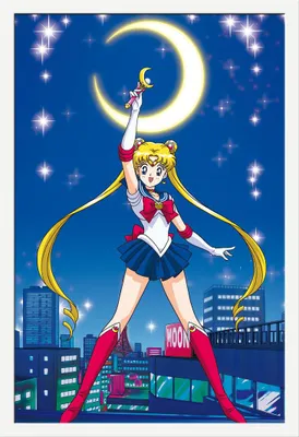 Produktbild von Sailor Moon - Poster - Sailor + Wechselrahmen, Shinsuke® Maxi MDF weiss, Acryl-Scheibe