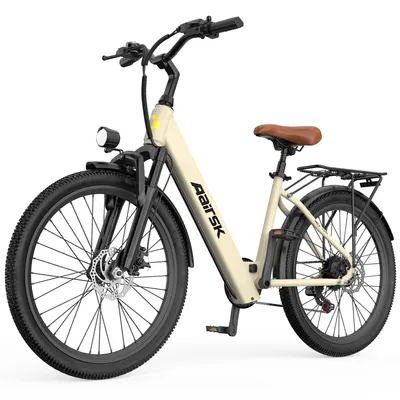 Produktbild von PiXELPiLOT 28 Zoll E Bike，City E-Bikes 36V Akku, Shimano 7-Gang, Federgabel, Gepäckträger, LED Licht, Komfort Elektrofahrrad für Alltag und Freizeit