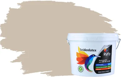 Produktbild von RyFo Colors Seidenlatex Trend Brauntöne Sandbeige 3l - bunte Innenfarbe, weitere Braun Farbtöne und Größen erhältlich
