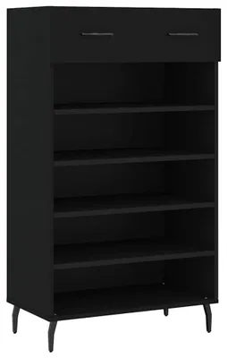 Obrázok produktu pre vidaXL Skriňa na topánky čierna 60x35x105 cm Materiál drevo