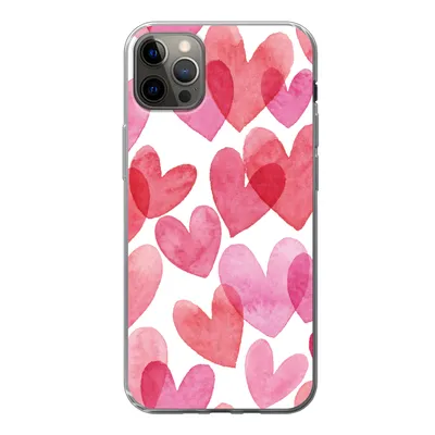 Produktbild von MuchoWow® Handyhülle Schutzhülle Hülle für iPhone 13 Pro Max Ein Aquarell mit Herz-Illustration Silikon Softcase Handy Hülle - Mobiltelefon