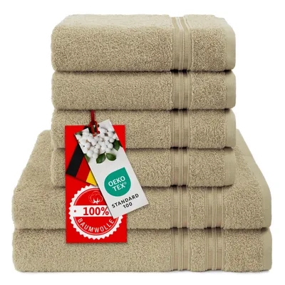 Produktbild von Hammetex Handtücher Set 6-teilig – 2 Badetücher 70x140 cm, 4 Handtücher 50x100 cm, 100% Baumwolle,