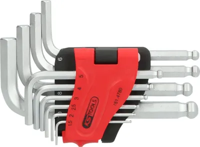 Produktbild von KS TOOLS Winkel Schraubendreher Werkzeug Satz Innensechskant Kugelkopf matt Chrom 151.4780