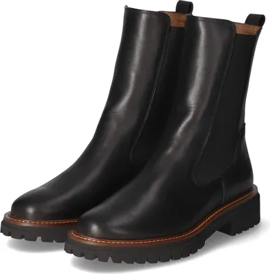 Produktbild von Paul Green Damen Stiefeletten/ Chelsea Boots Schwarz Glattleder Größe: 38