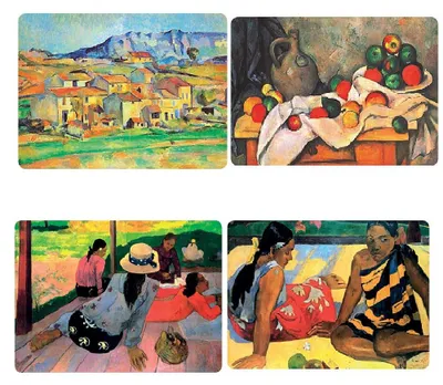 4er-Set Platzsets 42x29 cm rechteckig mit Kunstmotiven