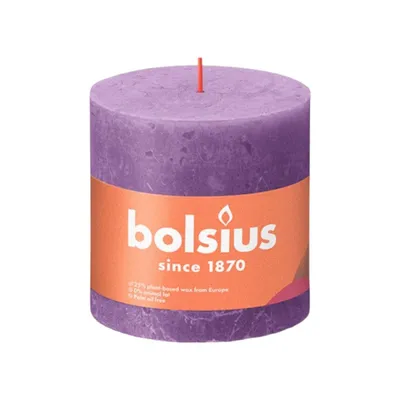 Zdjęcie produktu dla Bolsius Rustic Pillar Candle Flowering Violet 100/100 mm
