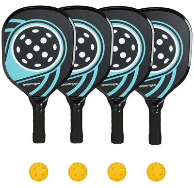 Produktbild von Pickleball Paddles Set mit 4 Schläger für Anfänger Freizeitspieler, Pickleball Set Outdoor Spiel