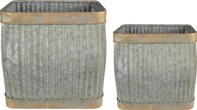 Zdjęcie produktu dla Clayre & Eef Stojak na rośliny 38x27x39 cm Szarozielony Metal