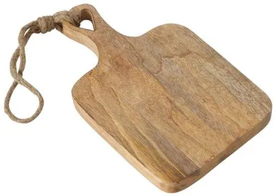 Zdjęcie produktu dla Deska do krojenia Ibenzoa® z drewna mango, 30x19x2 cm – ręcznie wykonana, z uchwytem w kształcie serca, solidna deska kuchenna i do serwowania, naturalny kolor drewna