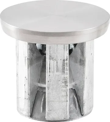 Produktbild von Glasplatten-Adapter Edelstahl gebürstet zum Kleben | Tischbein-Adapter ø 60 mm | mit Befestigungsteil