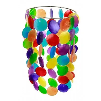 Produktbild von Chakra Windspiel mehrfarbig Capizmuschel groß -- 35 cm