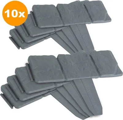 Productafbeelding van Famanu tuinomheining, 10 stuks - Uitbreidbaar - Bedrand - Graskeien - 250x10 cm