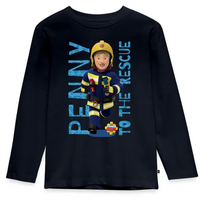 Produktbild von Spreadshirt Feuerwehrmann Sam™ Penny To The Rescue Kinder Premium Langarmshirt, 122/128 (6 Jahre), Navy