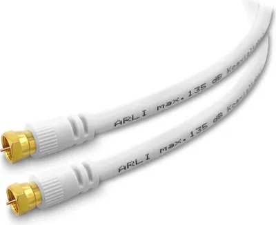 Produktbild von 10m ARLI HD Sat Anschlusskabel weiss – max. 135 dB 5-fach geschirmt | vergoldete F-Stecker | DVB-S/S2 DVB-T/T2 DVB-C/C2 4K 8K HDTV