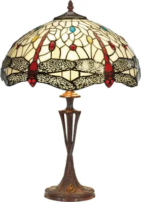 Immagine prodotto di Casa Padrino lampada da tavolo Tiffany multicolore/marrone Ø 40 x H. 60 cm - Lampada da tavolo Tiffany rotonda - Lampada da decorazione per il soggiorno - Lampada da decorazione per la scrivania - Lampade Tiffany