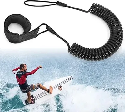 Produktbild von JEEZAO Surfboard Leash,TPU Paddle Leash mit Sicherheit Fußschlaufe für Stand Up Paddle SUP Board Surfbrett 10 Füße