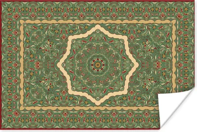 Produktbild von MuchoWow® Poster Persische Teppiche - Teppiche - Mandala - Grün 60x40 cm - Schlafzimmerdekoration