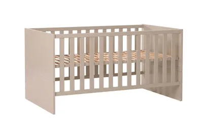 Produktbild von arthur berndt Babybett Essentials Premium 70x140 cm – Umbaubett zum Juniorbett, 4-fach höhenverstellbar, Schlupfsprossen, Cashmere