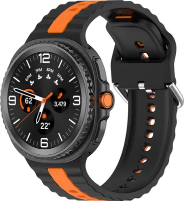 Obrázek produktu pro Pro Samsung Galaxy Watch 8 / 8 Dvoubarevný silikonový náhradní řemínek pro chytré hodinky Black / Orange