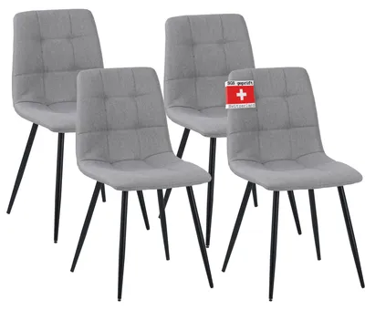 Obrázek produktu pro Jídelní židle Albatros sada 4 ks BORA šedá- Pohodlná čalouněná židle pro moderní a stylový design u jídelního stolu - židle do kuchyně nebo jídelny s vysokou nosností až 110 kg